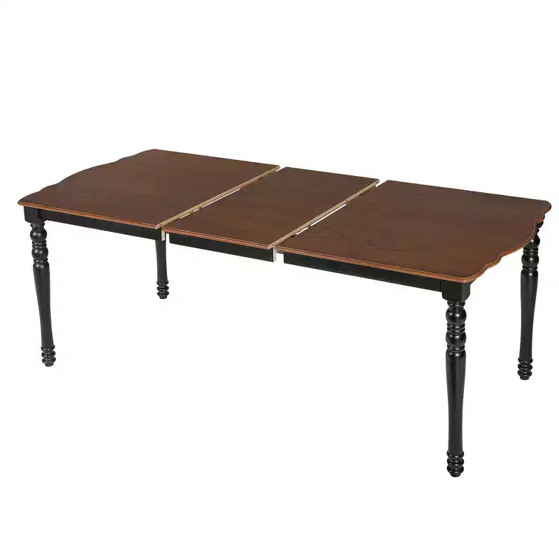 Ensemble table de salle à manger extensible 7 pièces avec 6 chaises rembourrées, rallonge amovible, table de 152 à 198 cm