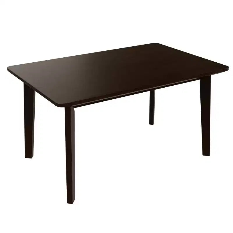 Ensemble de salle à manger rustique 5 pièces avec table en bois et 4 chaises rembourrées Espresso