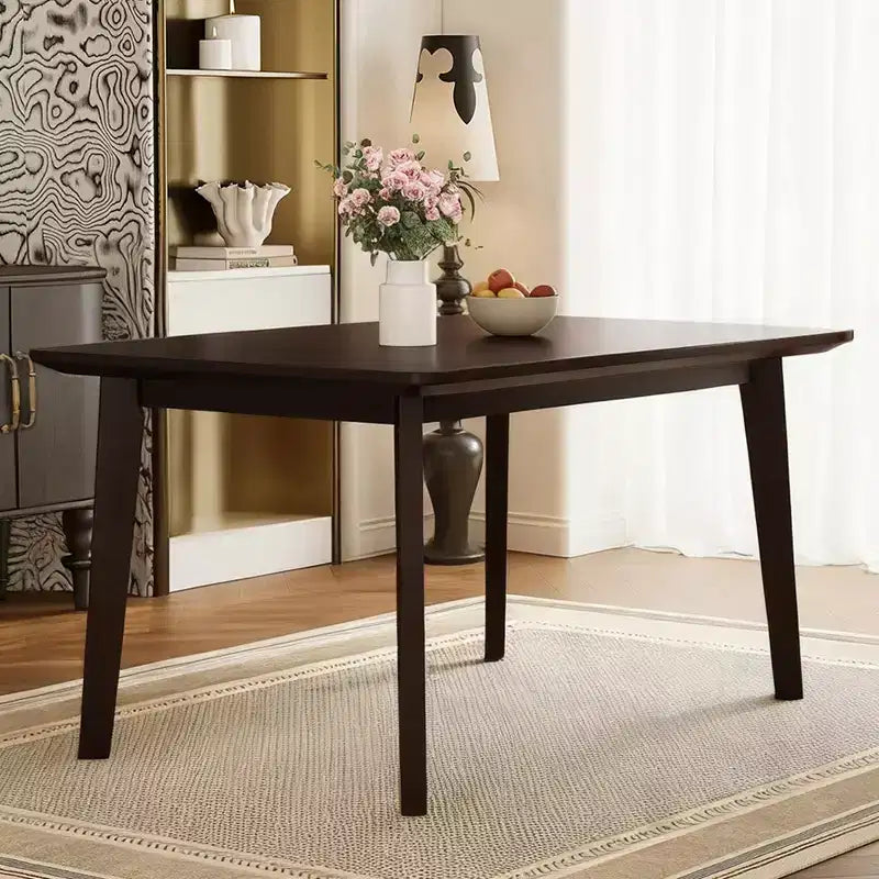 Ensemble de salle à manger rustique 5 pièces avec table en bois et 4 chaises rembourrées Espresso