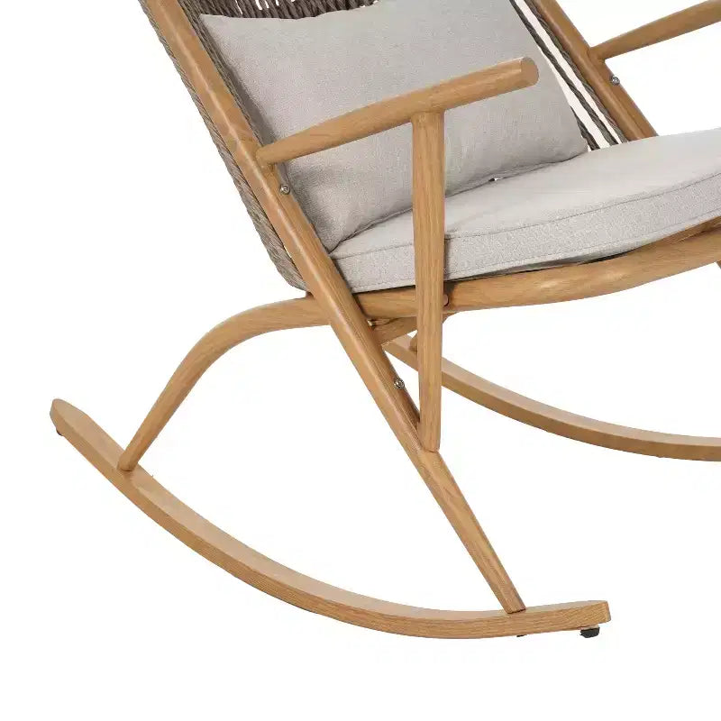 Christopher Knight Home Hannelore Ensemble de 2 fauteuils à bascule d'extérieur en rotin avec table d'appoint en céramique