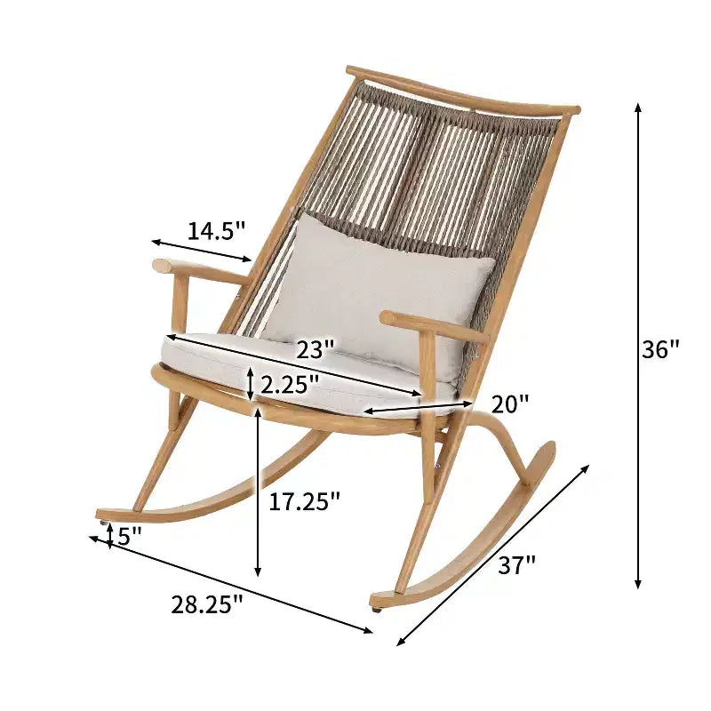 Christopher Knight Home Hannelore Ensemble de 2 fauteuils à bascule d'extérieur en rotin avec table d'appoint en céramique