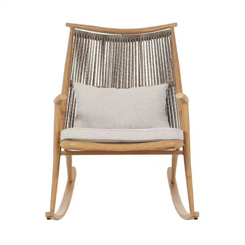 Christopher Knight Home Hannelore Ensemble de 2 fauteuils à bascule d'extérieur en rotin avec table d'appoint en céramique