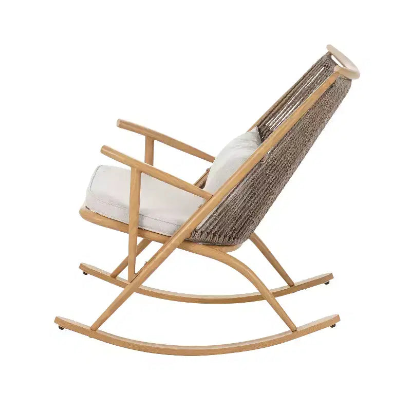 Christopher Knight Home Hannelore Ensemble de 2 fauteuils à bascule d'extérieur en rotin avec table d'appoint en céramique