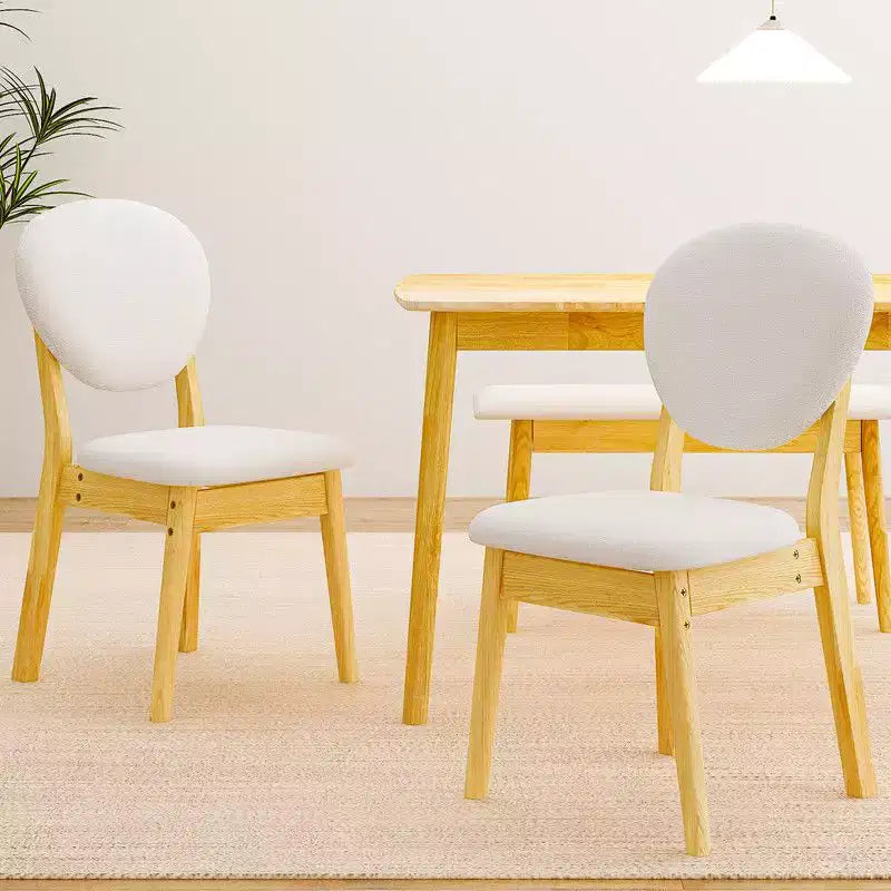 Karl Home Ensemble Table de Salle à Manger 4 Places 119 cm, Table de Cuisine en Bois Massif avec Banc et 2 Chaises à Dossier Rembourré
