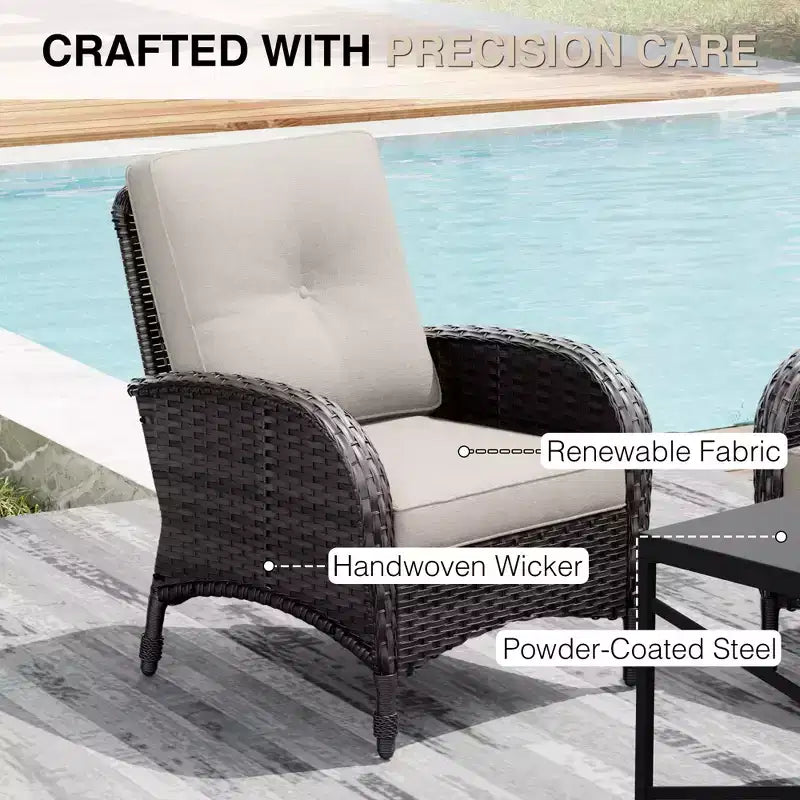 UPTIOT Ensemble modulaire d'extérieur avec 2 canapés, fauteuils, poufs et table basse résistante aux intempéries
