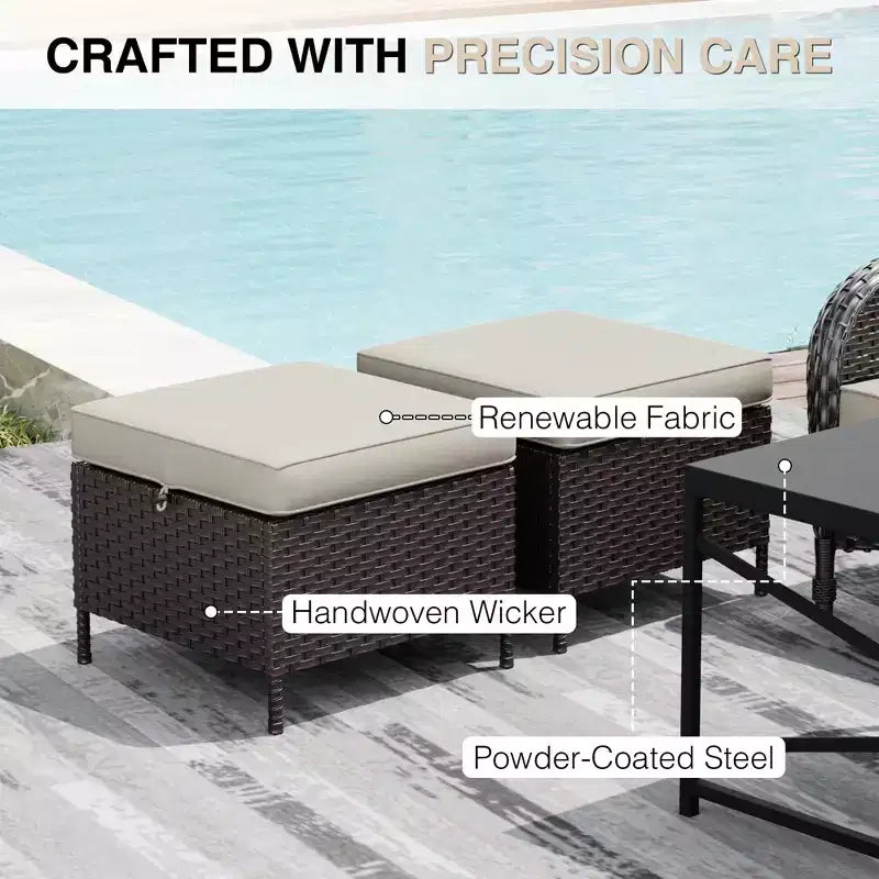Ensemble de mobilier de jardin UPTIOT avec canapés, fauteuils pivotants, poufs et table d'appoint