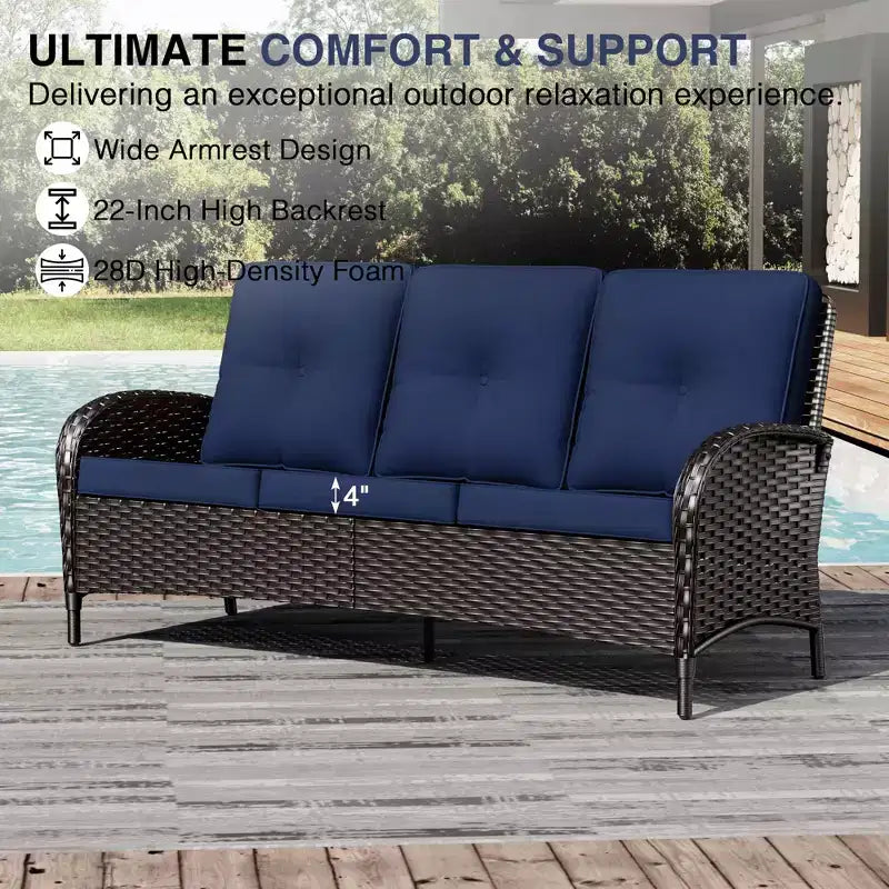 Ensemble de mobilier de jardin UPTIOT avec canapés, fauteuils pivotants, poufs et table d'appoint
