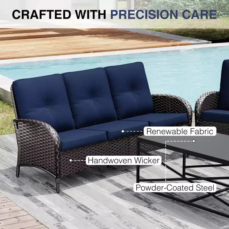 Ensemble de mobilier de jardin UPTIOT avec canapés, fauteuils pivotants, poufs et table d'appoint