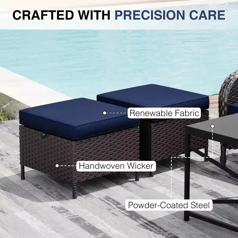 Ensemble de mobilier de jardin UPTIOT avec canapés, fauteuils pivotants, poufs et table d'appoint