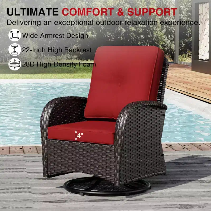 Ensemble de mobilier de jardin UPTIOT avec canapés, fauteuils pivotants, poufs et table d'appoint