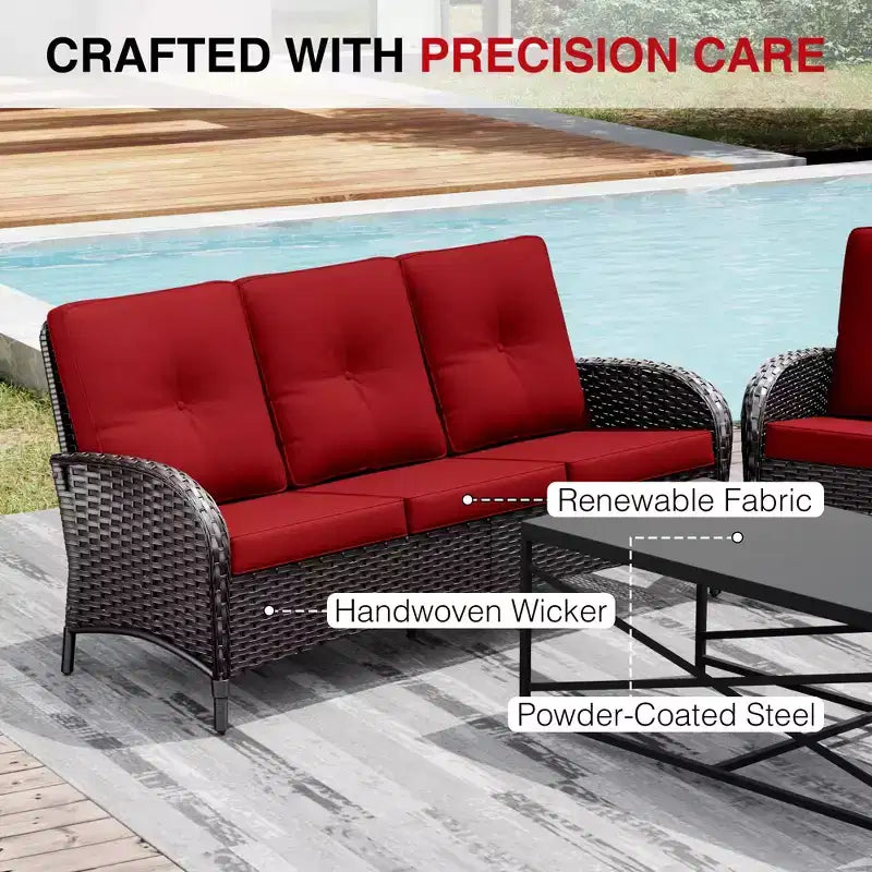 Ensemble de mobilier de jardin UPTIOT avec canapés, fauteuils pivotants, poufs et table d'appoint