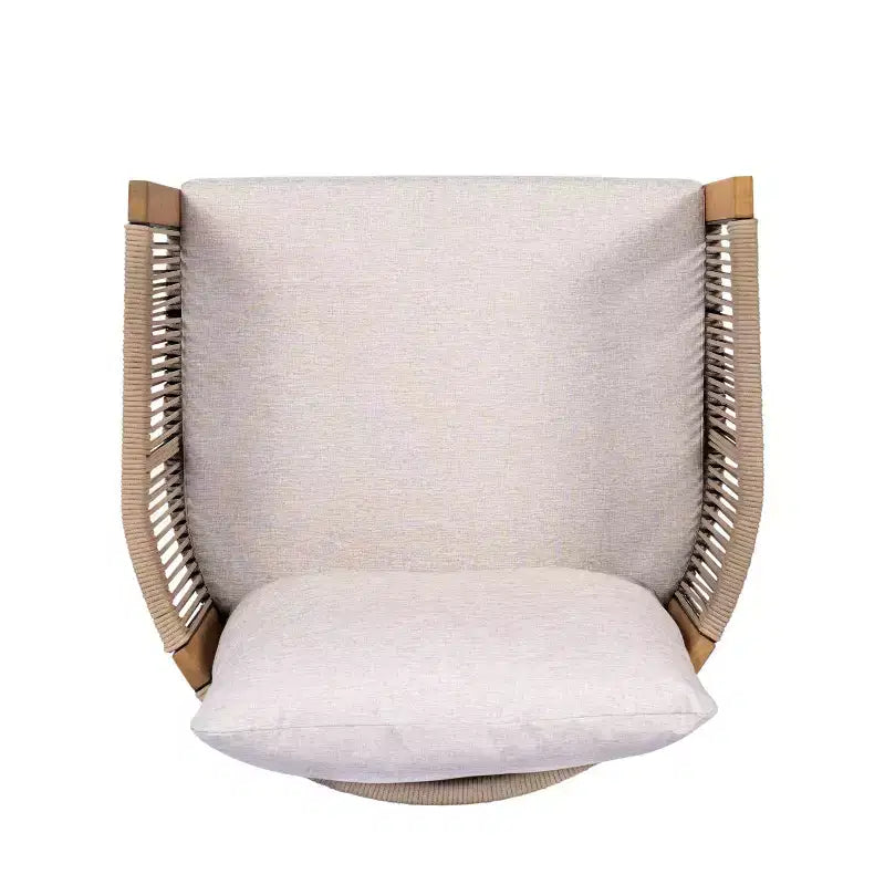Ensemble de conversation d'extérieur pivotant ModernLuxe 2 ou 3 pièces, chaises pivotantes en rotin et bois d'acacia, ensemble de meubles de patio pour petits espaces