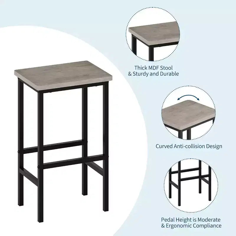 Ensemble de table de cuisine 3 pièces avec étagères de rangement, table à manger peu encombrante et 2 tabourets pour petits espaces cuisine salle à manger restaurant