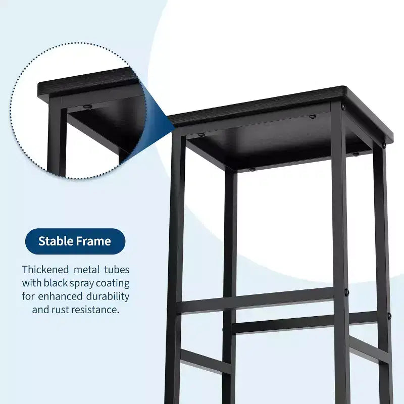 Ensemble de table de cuisine 3 pièces avec étagères de rangement, table à manger peu encombrante et 2 tabourets pour petits espaces cuisine salle à manger restaurant