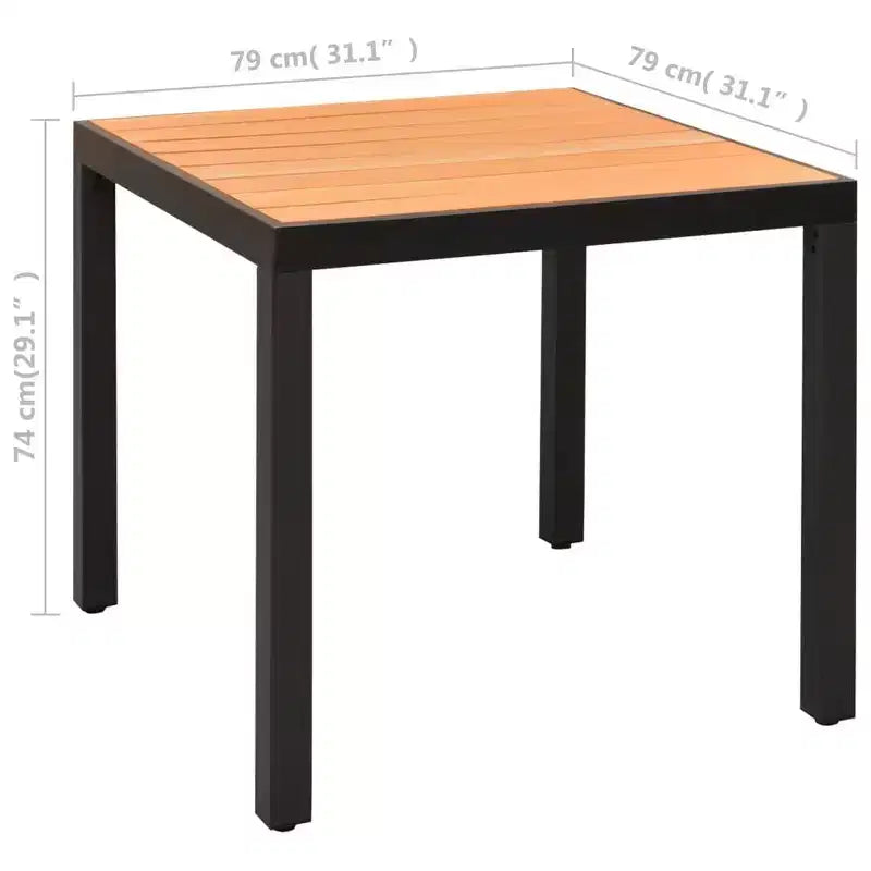 vidaXL Ensemble de salle à manger noir et marron résine tressée, bois composite, aluminium Compact