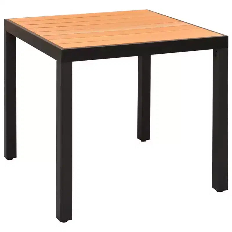 vidaXL Ensemble de salle à manger noir et marron résine tressée, bois composite, aluminium Compact