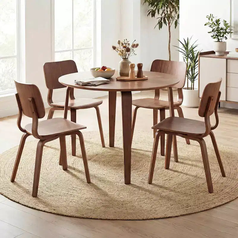 Costway Ensemble table à manger 3 pièces/5 pièces avec 2/4 chaises rembourrées, table de dînette ronde beige et naturel/gris et noyer