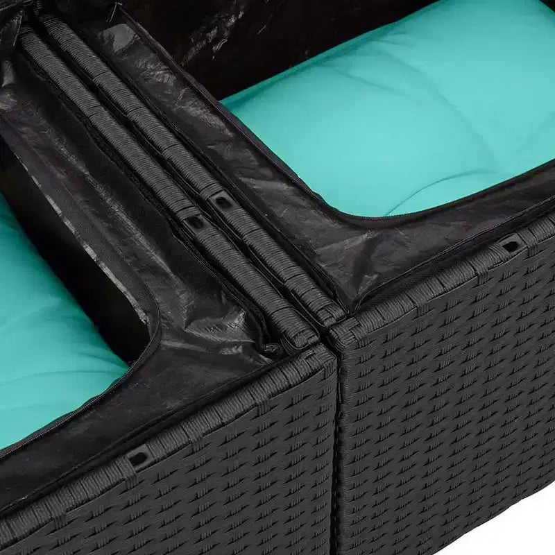 vidaXL Ensemble de canapés de jardin 5 pcs et rotin synthétique turquoise