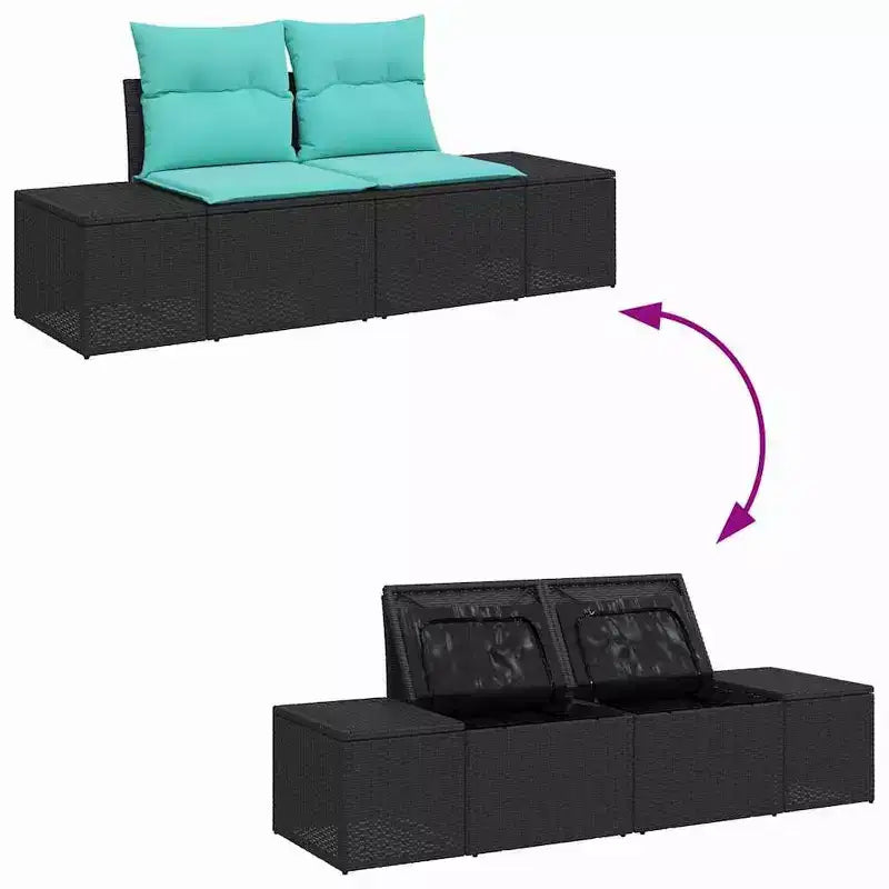 vidaXL Ensemble de canapés de jardin 5 pcs et rotin synthétique turquoise