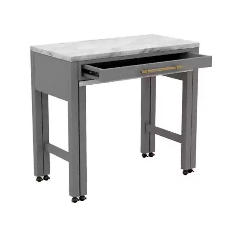Ensemble de salle à manger GDFStudio Dawson avec plateau en bois et dessus en faux marbre, hauteur comptoir et table extensible
