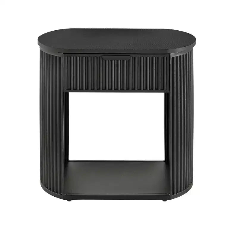 Chambre à coucher complète Shirley (lit et tables de chevet) – Noir – iNSPIREQ