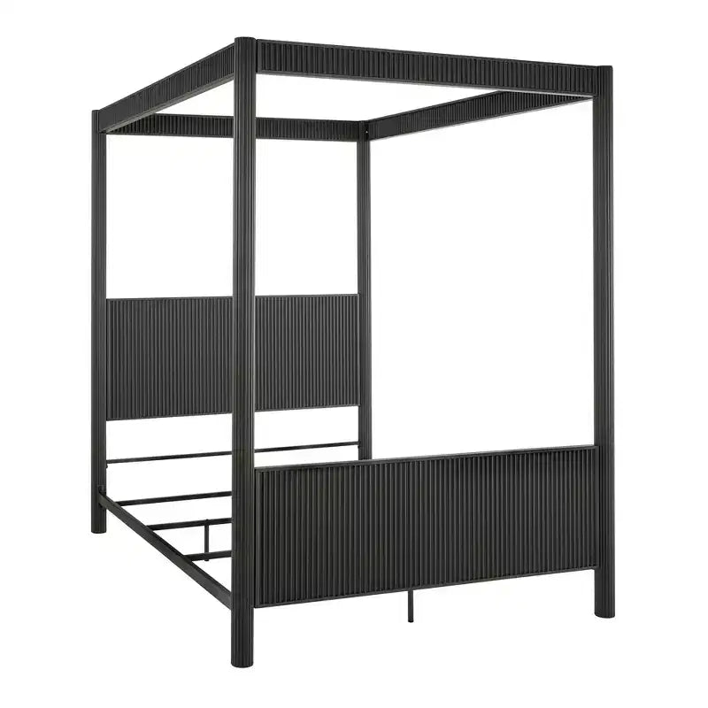 Chambre à coucher complète Shirley (lit et tables de chevet) – Noir – iNSPIREQ