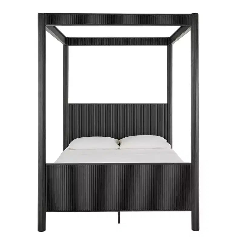 Chambre à coucher complète Shirley (lit et tables de chevet) – Noir – iNSPIREQ
