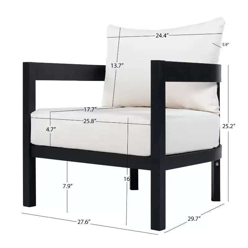 ModernLuxe Ensemble de canapé d'extérieur 4/5 pièces Meubles de conversation pour terrasse Groupe de sièges avec table basse, coussins résistant aux intempéries et cadre résistant à la rouille