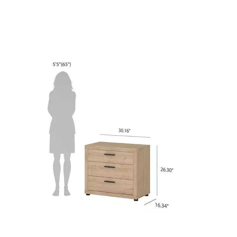 Tvilum, Ensemble de chambre Mira 2 pièces – Commode double 6 tiroirs et chiffonnier, Jackson Hickory