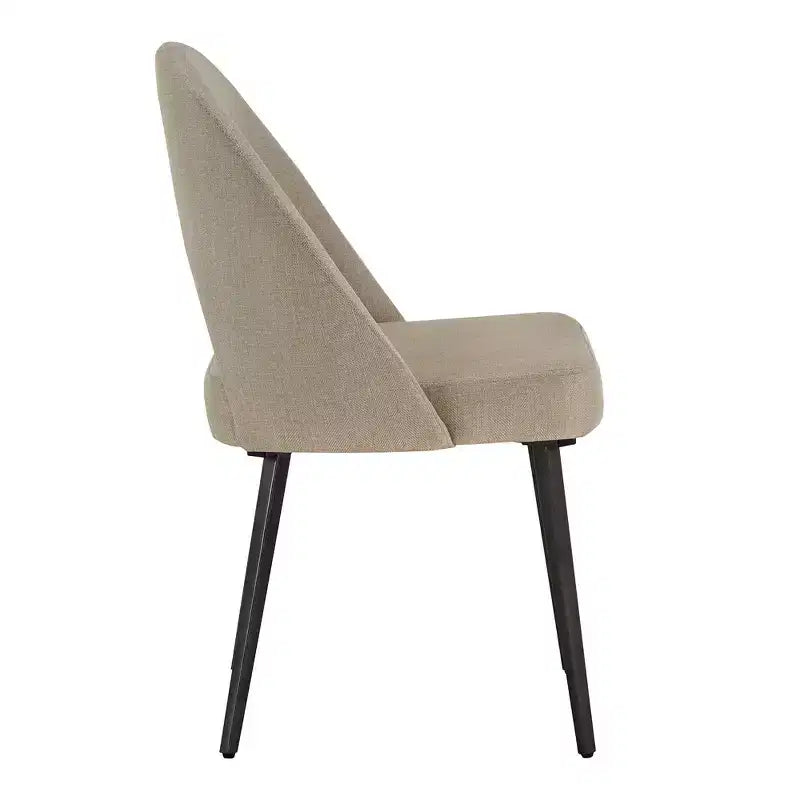 Ensemble table à manger ronde Jolana 45 et chaises de salle à manger tapissées - iNSPIRE Q