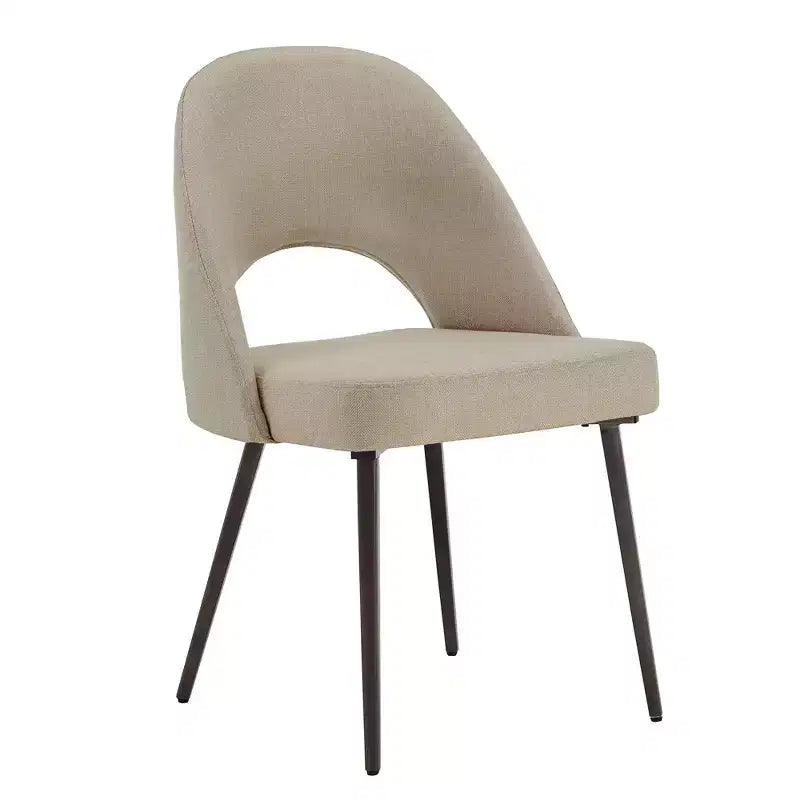 Ensemble table à manger ronde Jolana 45 et chaises de salle à manger tapissées - iNSPIRE Q