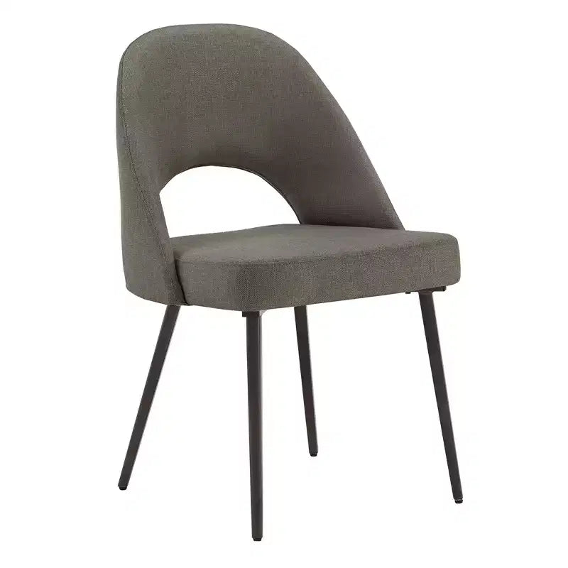 Ensemble table à manger ronde Jolana 45 et chaises de salle à manger tapissées - iNSPIRE Q