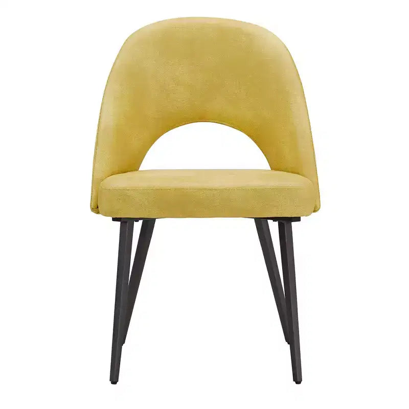 Ensemble table à manger ronde Jolana 45 et chaises de salle à manger tapissées - iNSPIRE Q