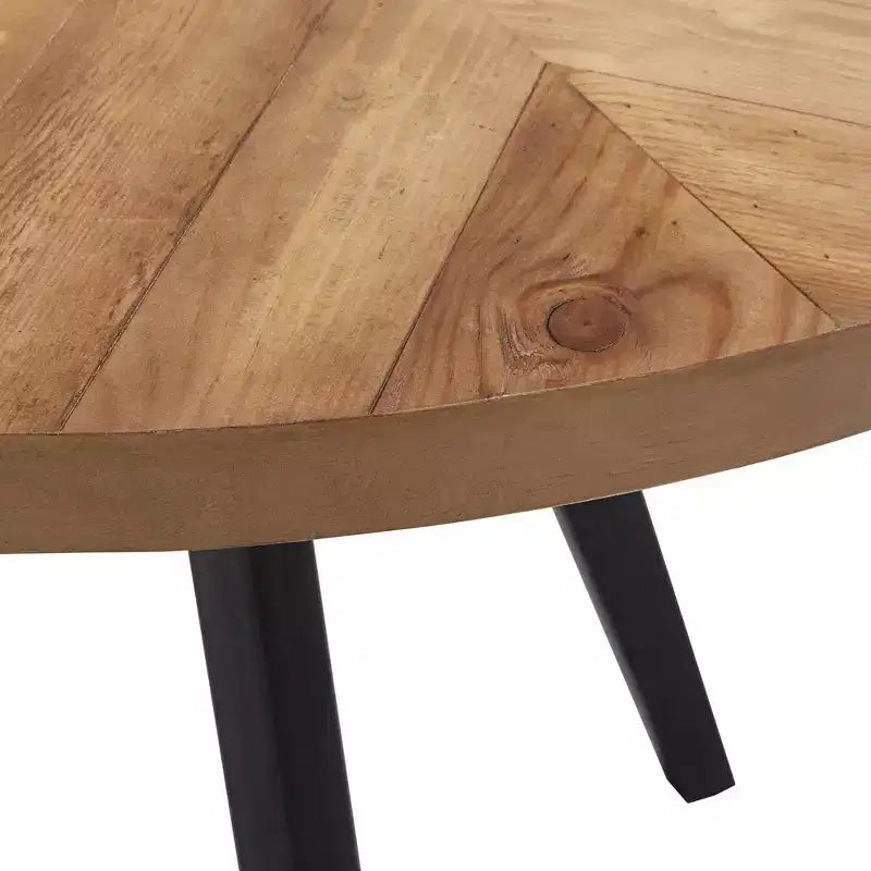 Table de salle à manger et ensemble Jolana 45" Plateau rond en chêne, finition noire - iNSPIRE Q