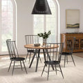 Jolana 45 Round Oak Top Black Finish Dining Table and Set - iNSPIRE Q