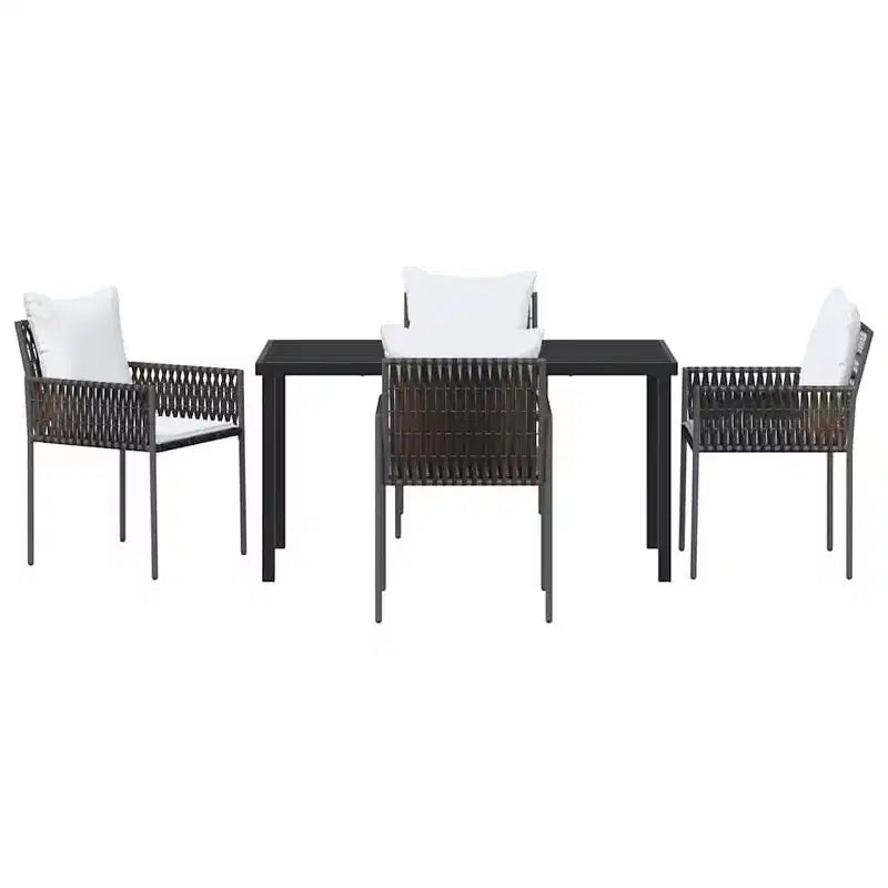 vidaXL Ensemble de salle à manger de jardin 5 pièces en résine tressée marron et noir