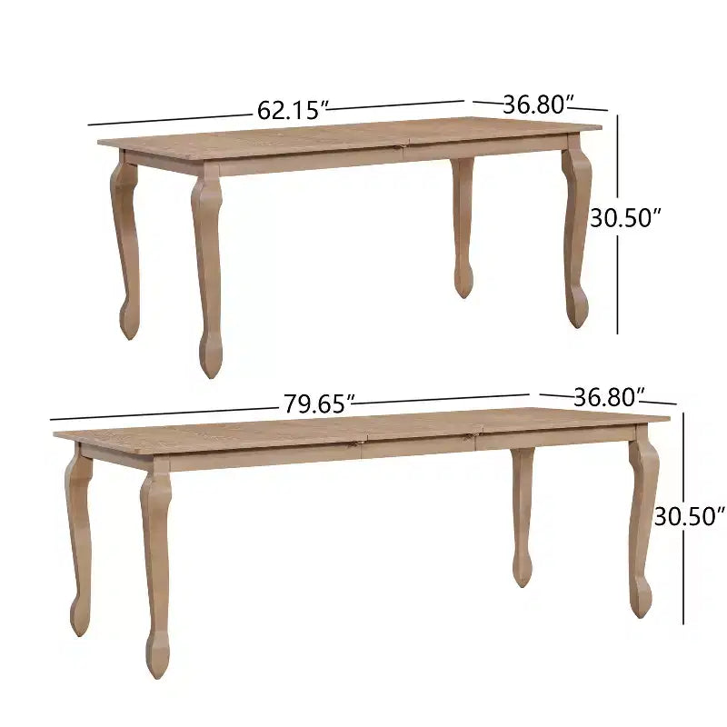 Chaises de salle à manger rembourrées Christopher Knight Home Misaw, 7 pièces, style Mid-Century avec table extensible