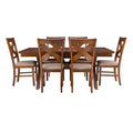 7pc Jackson X Back Chairs and Extendable Table Dining Set Dark Hazelnut - Powell
