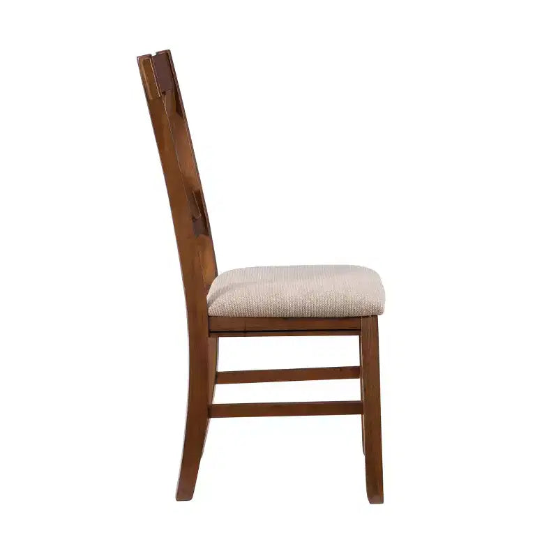 Ensemble de salle à manger Jackson 7 pièces avec chaises à dossier en X et table extensible, couleur noisette foncée - Powell
