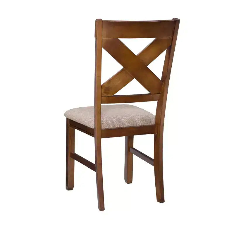 Ensemble de salle à manger Jackson 7 pièces avec chaises à dossier en X et table extensible, couleur noisette foncée - Powell