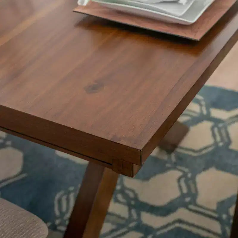 Ensemble de salle à manger Jackson 7 pièces avec chaises à dossier en X et table extensible, couleur noisette foncée - Powell