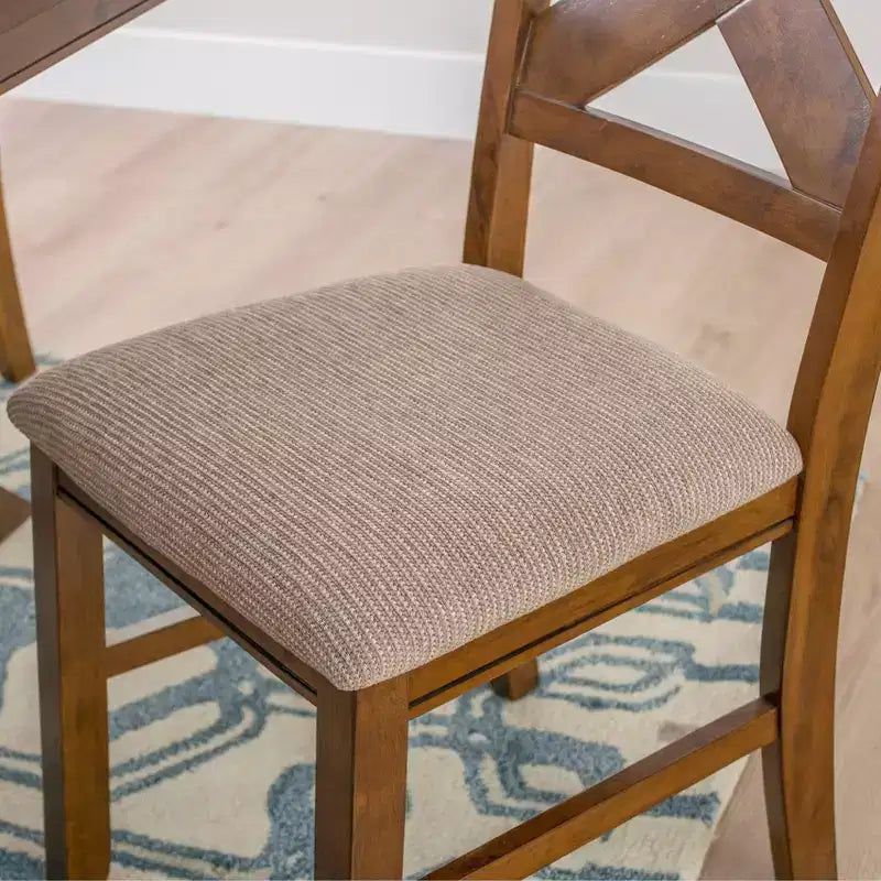 Ensemble de salle à manger Jackson 7 pièces avec chaises à dossier en X et table extensible, couleur noisette foncée - Powell