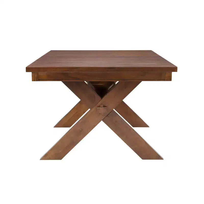 Ensemble de salle à manger Jackson 7 pièces avec chaises à dossier en X et table extensible, couleur noisette foncée - Powell
