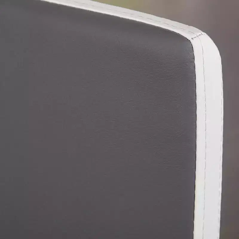 Ensemble de salle à manger 3 pièces Buylateral Nora avec table ronde sur pied moderne et chaises en similicuir gris/blanc