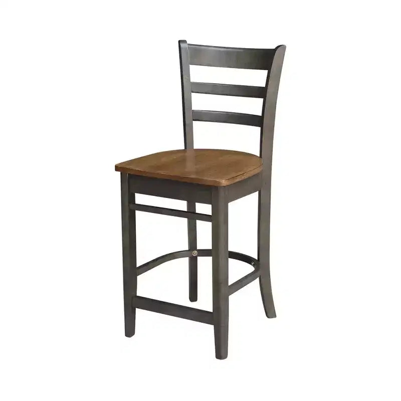 Ensemble de salle à manger rond sur pied Austin de 30 po avec 2 tabourets Emily, hauteur comptoir, brun hickory - International Concepts