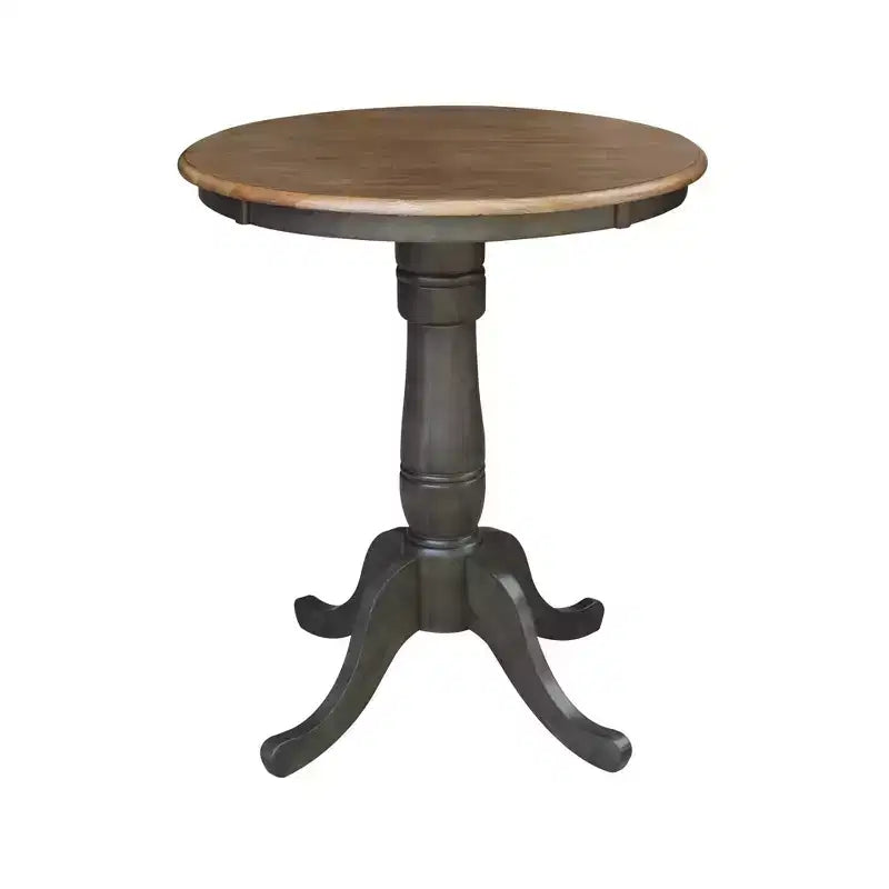 Ensemble de salle à manger rond sur pied Austin de 30 po avec 2 tabourets Emily, hauteur comptoir, brun hickory - International Concepts