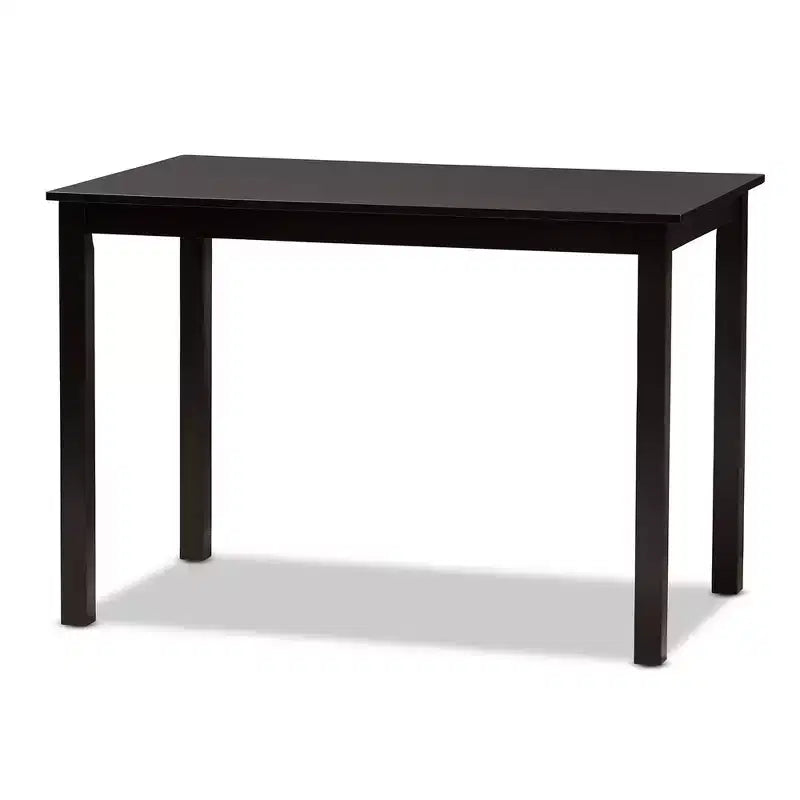 Ensemble de salle à manger Ruth 5 pièces, rembourré en tissu de style moderne et contemporain, finition marron foncé/beige - Baxton Studio : Table rectangulaire, Chaises en polyester