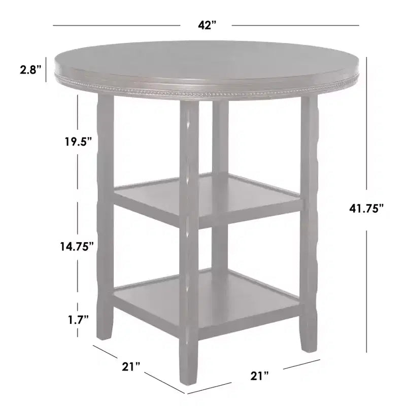Ensemble de salle à manger pub rond Buylateral Adam 5 pièces 42 po avec tabourets de bar pivotants hauteur bar brun : tabourets rembourrés, cadre en bois d'hévéa