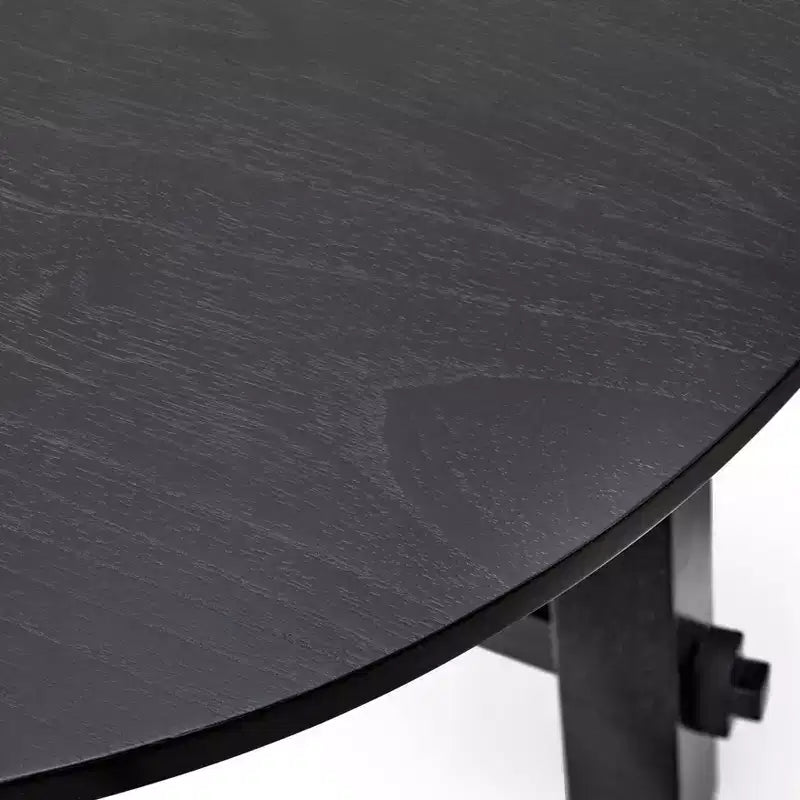 Ensemble de salle à manger extensible 5 pièces Lifestorey Aspen Farmhouse avec chaises pivotantes en bois massif noir mat