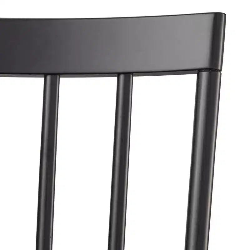 Ensemble de salle à manger extensible 5 pièces Lifestorey Aspen Farmhouse avec chaises pivotantes en bois massif noir mat